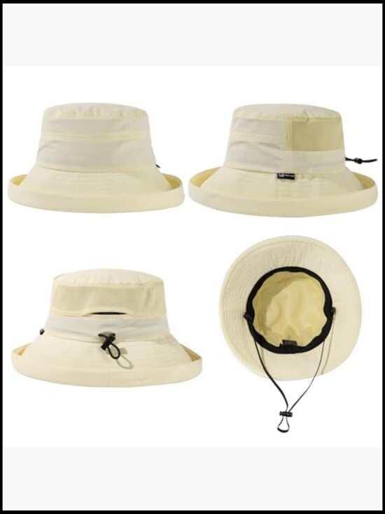 Wide Brim Bucket Sun Hat with Ponytail Hole UPF 50 Packable Travel main image 7